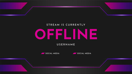 Wall Mural - currently offline twitch banner. abstract futuristic background for offline streaming. modern gaming