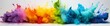 rainbow colored powder is spray painted on the background of white background impressionist collages with primary colors light blue and green, header size
