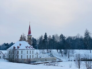 Wall Mural - church in the snow