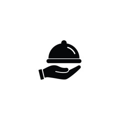 Poster - tray in hand icon vector, restaurant sign vector