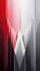 Poster - Gray white neon vertical abstract background of red lines and low poly graphic style. AI generative.