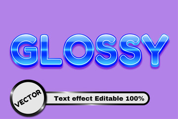 Glossy 3d style editable text effect template
