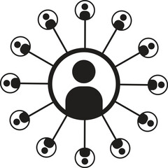 Aufkleber - business connection and social network illustration. social network concept. connection technologies