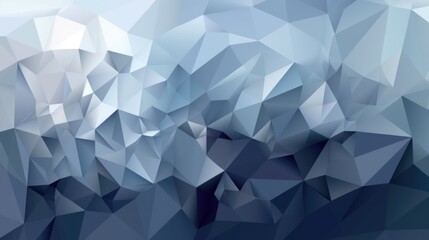 Poster - Gray-white-blue abstract background of circles in the style of low-poly graphics. AI generative.