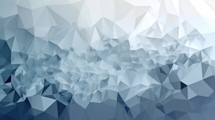 Poster - Gray-white-blue abstract background of circles in the style of low-poly graphics. AI generative.