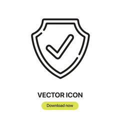 Poster - Shield icon vector. Linear-style sign for mobile concept and web design. Shield symbol illustration. Pixel vector graphics - Vector.	
