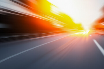 Wall Mural - speed motion blur background. motion blurred image of traffic in the highway. Traffic concept image