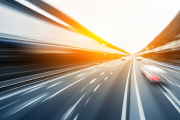 Wall Mural - speed motion blur background. motion blurred image of traffic in the highway. Traffic concept image