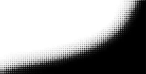 Wall Mural - dot background. half tone texture. gradient dots pattern. halftone curve corner. vector dots pattern