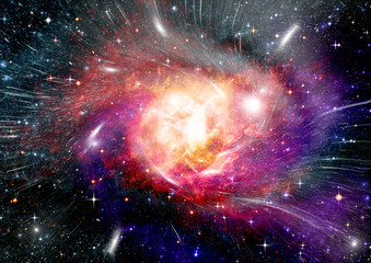Wall Mural - galaxy in a free space. 3d rendering