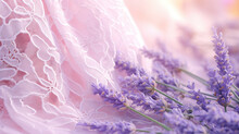 Close Up Lavender With Lace And Pink Backgrounds
