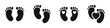 © 11ua - Baby footprint silhouettes. Baby feet  vector icon. Newborn barefoot icons.