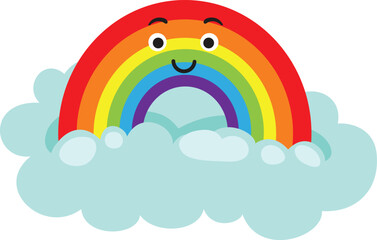 Sticker - Illustration of isolated colorful rainbow
