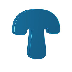 Poster - Blue Mushroom icon isolated on transparent background.