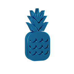 Sticker - Blue Pineapple tropical fruit icon isolated on transparent background.