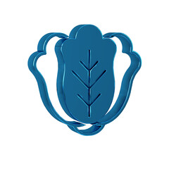 Poster - Blue Fresh cabbage vegetable icon isolated on transparent background.