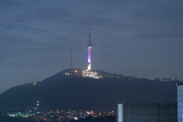 Sticker - Night view of Namsan Tower in Seoul, Korea