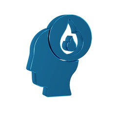 Wall Mural - Blue Firefighter icon isolated on transparent background.