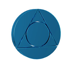 Poster - Blue Triangle math icon isolated on transparent background.