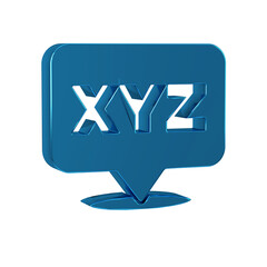 Poster - Blue XYZ Coordinate system icon isolated on transparent background. XYZ axis for graph statistics display.