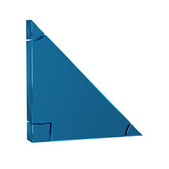 Poster - Blue Triangle math icon isolated on transparent background.