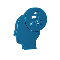 Poster - Blue Function mathematical symbol icon isolated on transparent background.