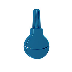 Poster - Blue Enema icon isolated on transparent background. Enema with a plastic tip. Medical pear.