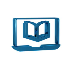 Poster - Blue Online class icon isolated on transparent background. Online education concept.