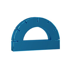 Poster - Blue Protractor grid for measuring degrees icon isolated on transparent background. Tilt angle meter. Measuring tool. Geometric symbol.