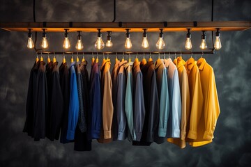 Wall Mural - clothes hanging on hangers