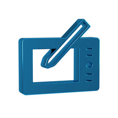 Poster - Blue Graphic tablet icon isolated on transparent background.