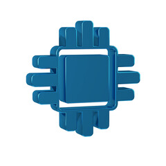 Aufkleber - Blue Computer processor with microcircuits CPU icon isolated on transparent background. Chip or cpu with circuit board. Micro processor.