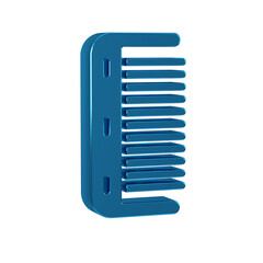 Poster - Blue Hairbrush icon isolated on transparent background. Comb hair sign. Barber symbol.