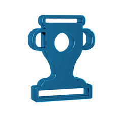 Wall Mural - Blue Award cup icon isolated on transparent background. Winner trophy symbol. Championship or competition trophy. Sports achievement sign.