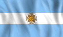 Illustration 3d Style Of Argentina Flag. Economy Concept.