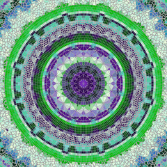 Poster - Vector seamless mosaic art pattern. Mandala Art background.