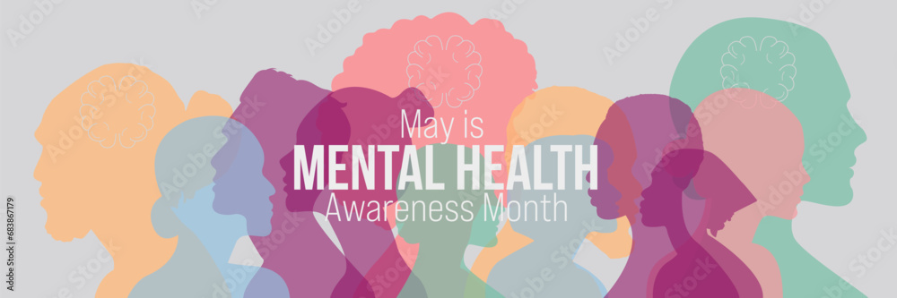 May is Mental Health Awareness Month banner. Stock Vector | Adobe Stock