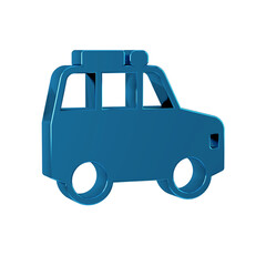 Poster - Blue Car icon isolated on transparent background.