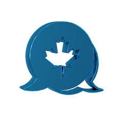 Canvas Print - Blue Canadian maple leaf icon isolated on transparent background. Canada symbol maple leaf.