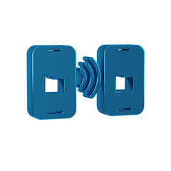Poster - Blue Cloud technology data transfer and storage icon isolated on transparent background.