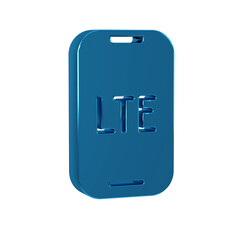 Poster - Blue LTE network icon isolated on transparent background.