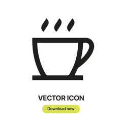 Fototapete - Coffee icon vector. Linear-style sign for mobile concept and web design. Coffee symbol illustration. Pixel vector graphics - Vector.	
