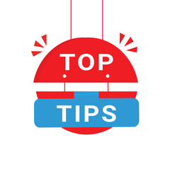 Wall Mural - Top tips hanging banner design. Learning concept. Vector design template.
