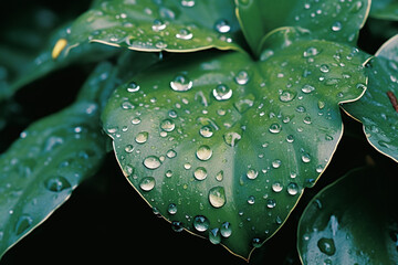 Aufkleber - Close-up capture of dewdrops on plant surfaces, adding a touch of magic to the intricate details of nature.