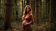 © AI Studio - R - Pregnant woman in the forest. Beauty photoshoot