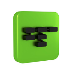 Poster - Black Site map icon isolated on transparent background. Green square button.