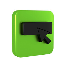Poster - Black UI or UX design icon isolated on transparent background. Green square button.