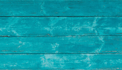 Wall Mural - Old Wood Turquoise Color Wall Background Texture