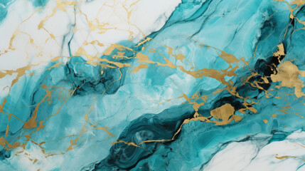 Teal blue gold marble texture background design