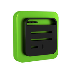 Poster - Black Browser window icon isolated on transparent background. Green square button.